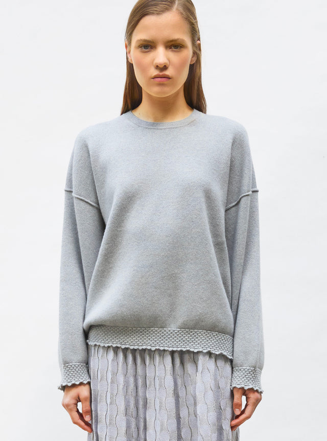 sweat loose finitions smockées - Image principale
