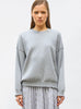 Sweat loose finitions smockées gris souris - Vêtement en maille de luxe Molli