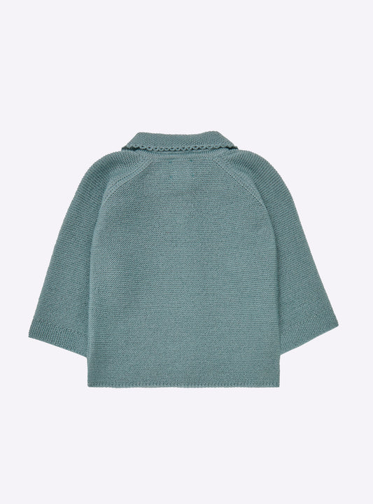 baby top with seed stitch collar
