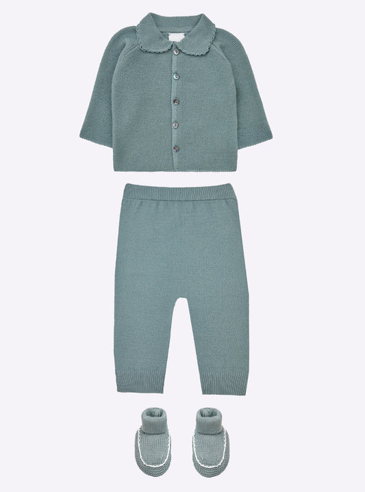 baby top with seed stitch collar