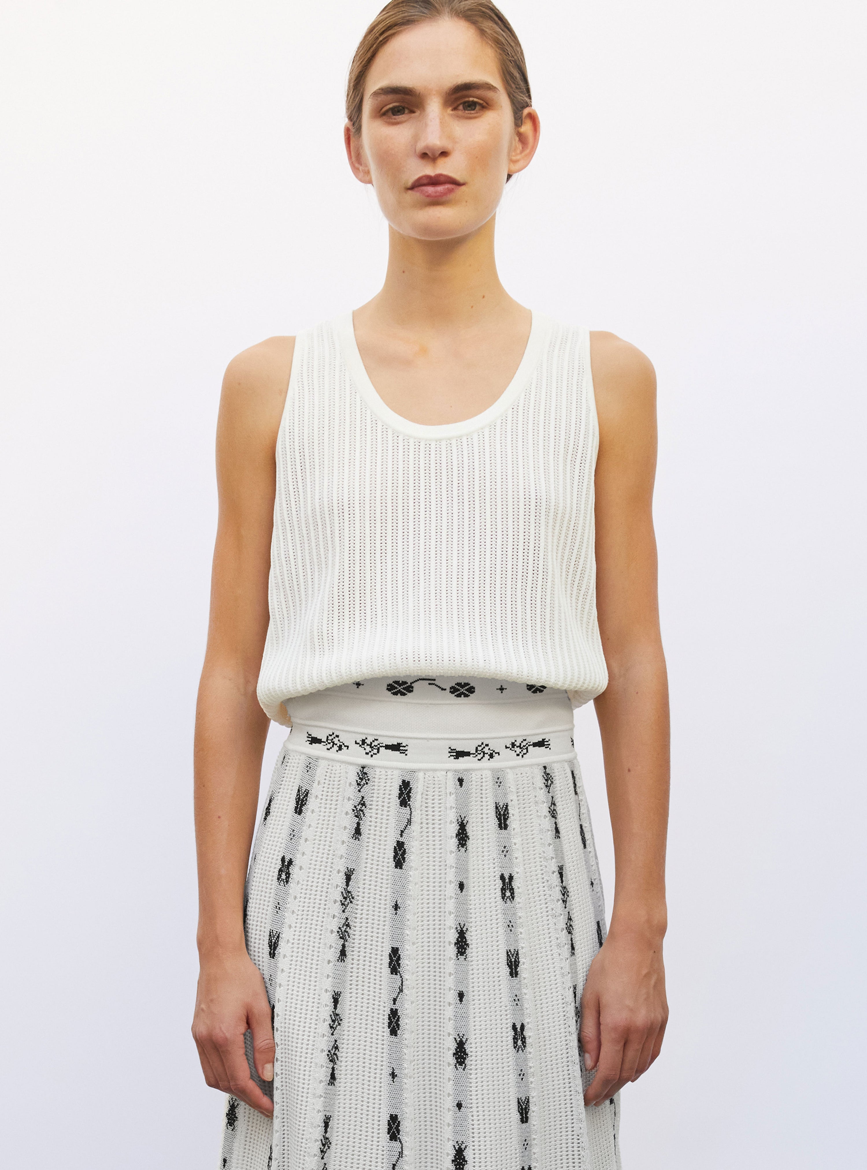 Débardeur maille pointelle milk - Débardeur de luxe