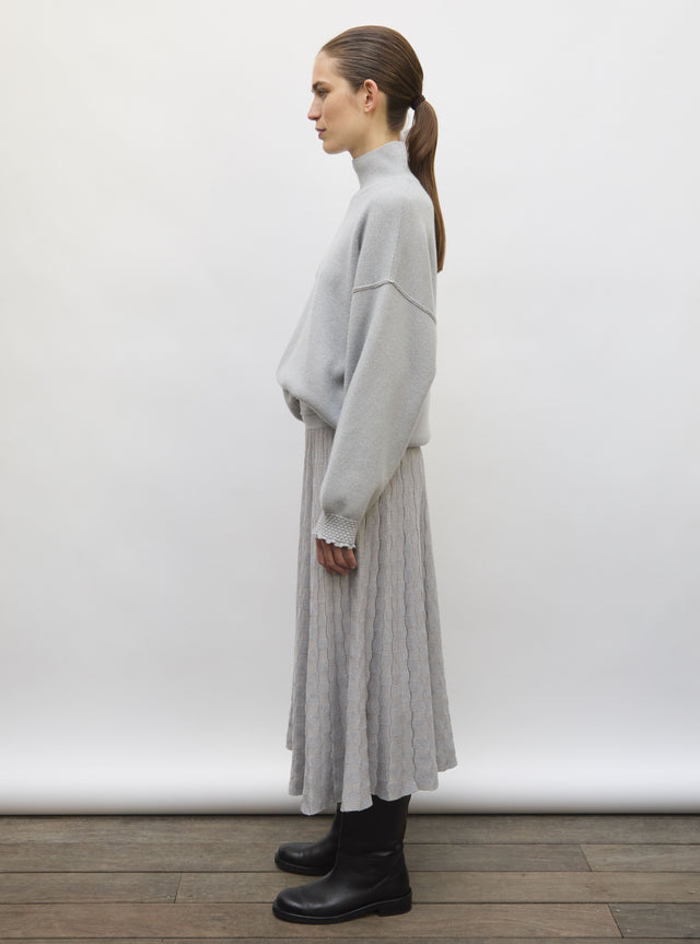 Delicate skirt in a wavy knit - Image principale