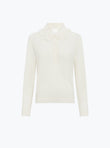 Ruffled collar knit shirt