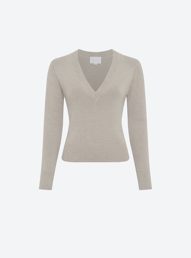 pull col v maille pleine - Image principale