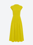 Long dress in smocked knit