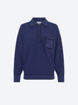 Knit shirt with piped collar