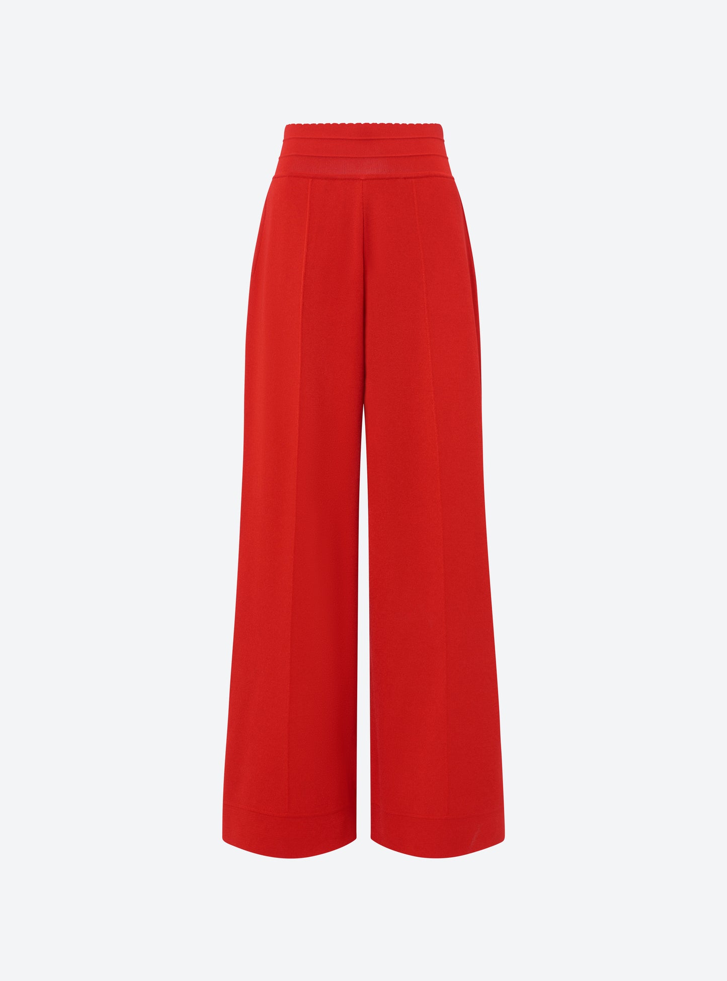 Pantalon ample maille couture rouge vif - Vêtement de luxe femme
