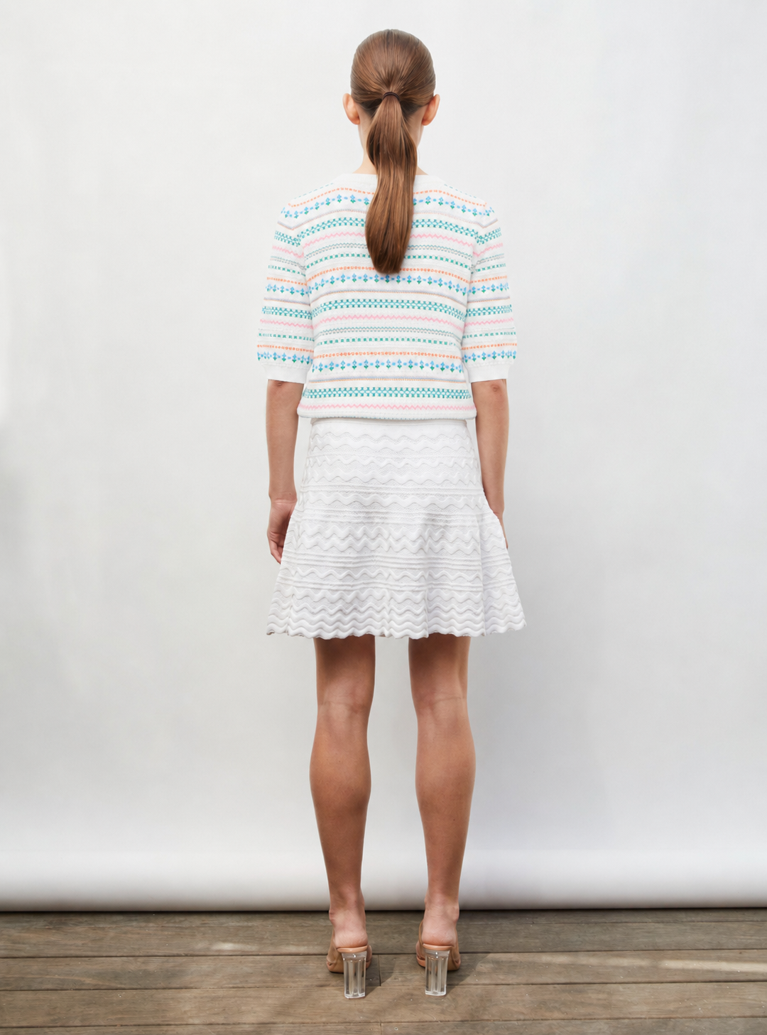 Top de luxe femme - Top maille jacquard fair isle milk multi