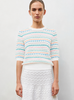Top maille jacquard fair isle milk multi - Vêtement de luxe femme