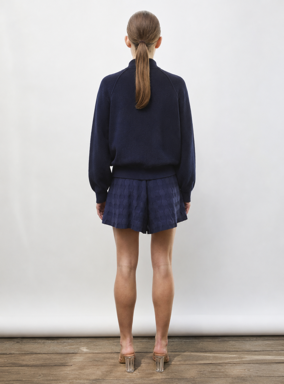 Veste ample zippée col montant nuit vêtement de luxe femme