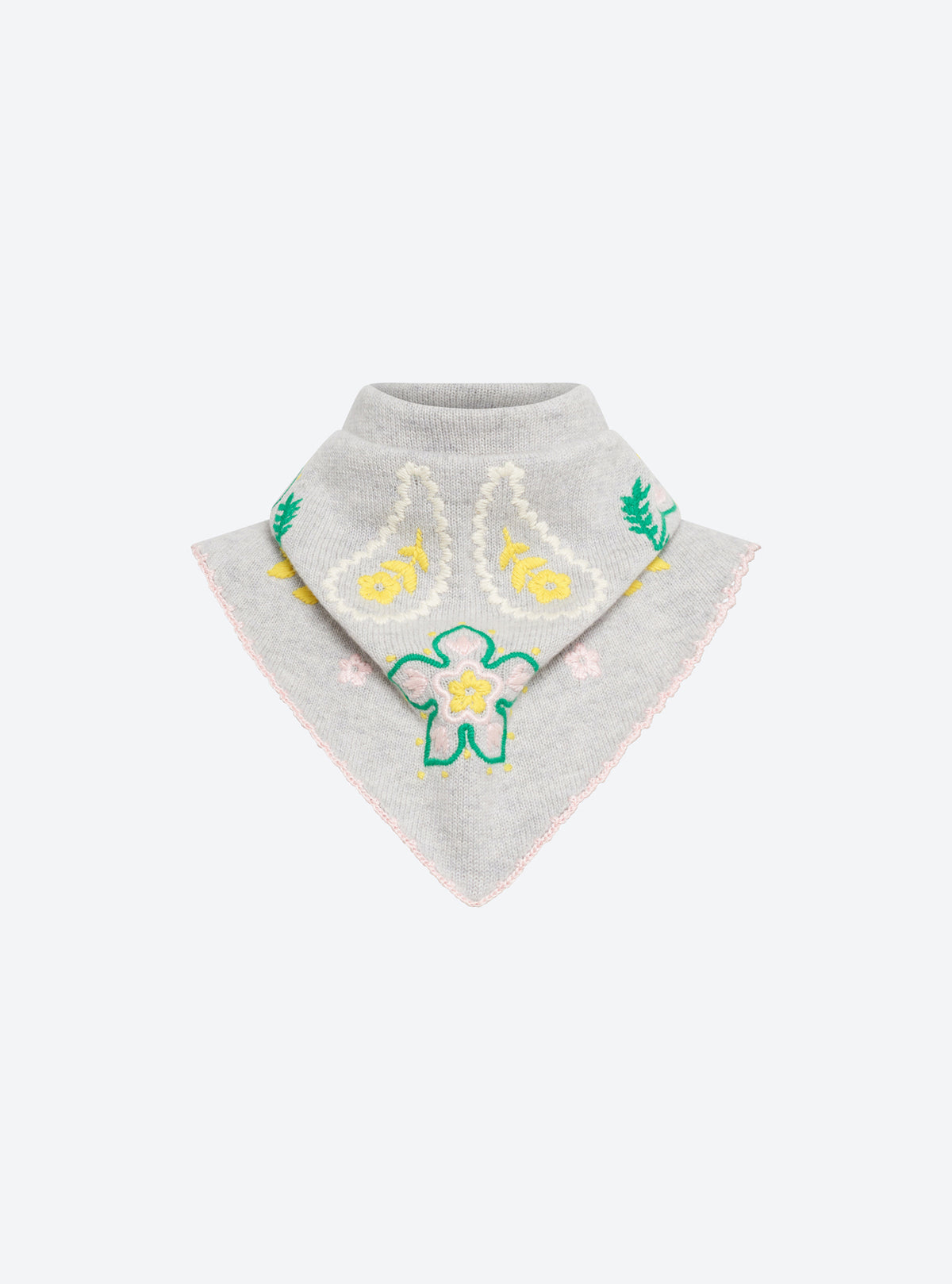 Grand bandana brodé maille gris souris multi - Molli_packshot