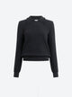 Top fin maille col volante