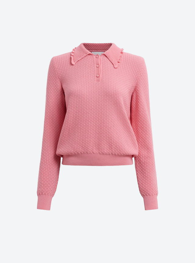 Top fin maille col volante - Image principale