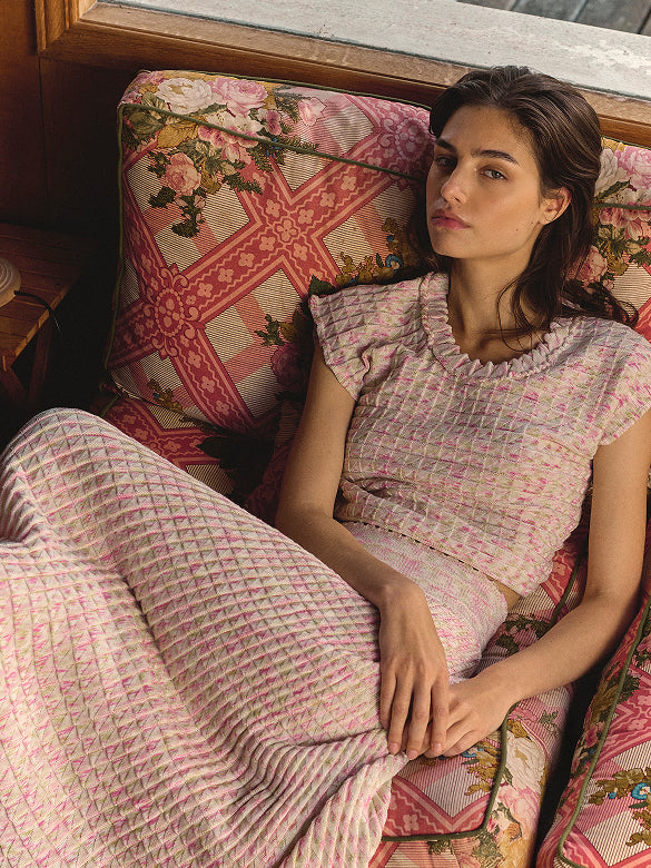 【美品】molli フランス製 ウール100％ ニットスカート M エレガント Molli - Luxury Knitwear for Women