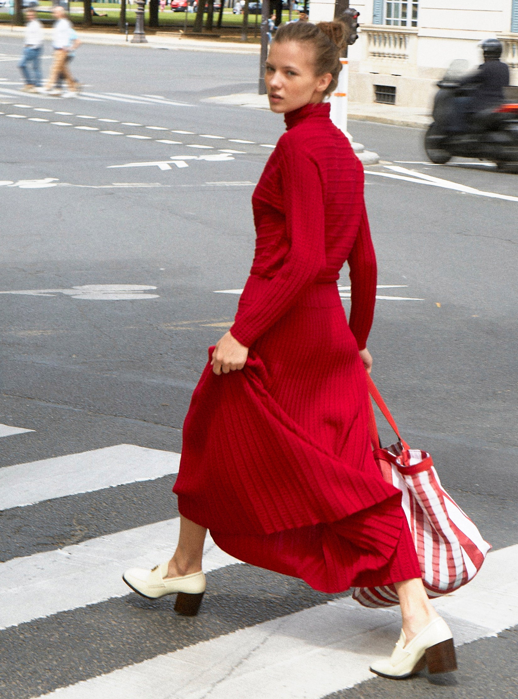 Robe longue en maille plissée - Molli