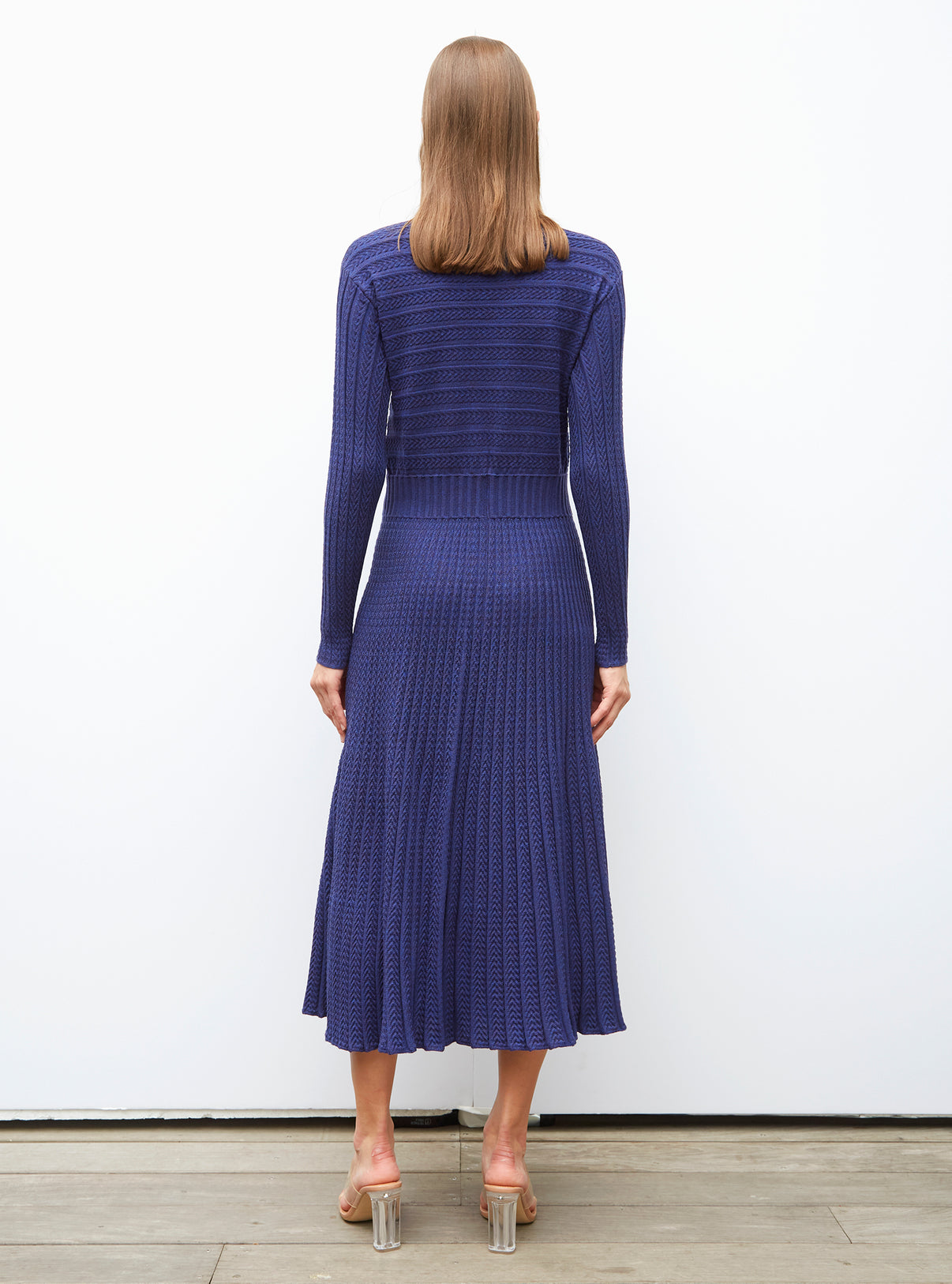 Robe longue en maille plissée - Vêtement de luxe femme