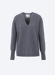Oversized thin v-neck top