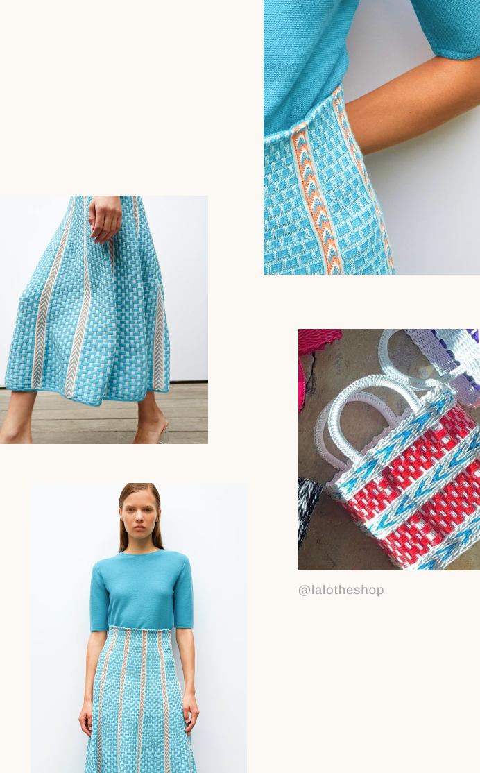 Jupe en maille fine inspirée des paniers tressés Molli