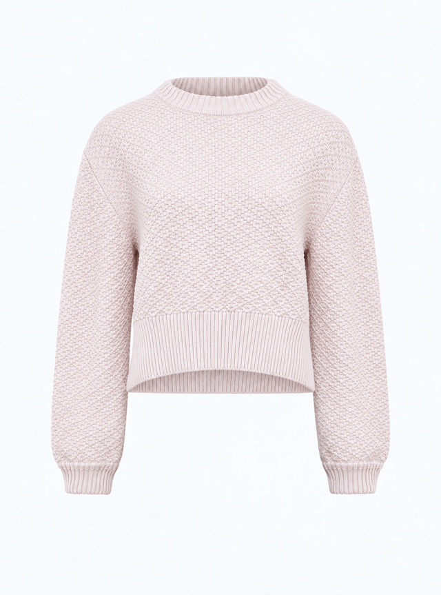 Checkerboard knit cropped sweater - Image principale