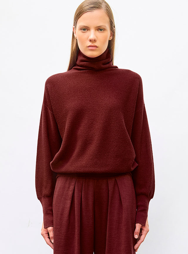 oversized slim top with stand-up collar - Image principale