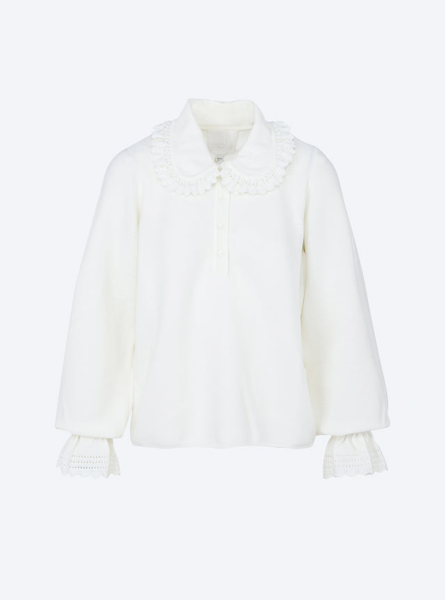 blouse en maille col dentelle - Image principale