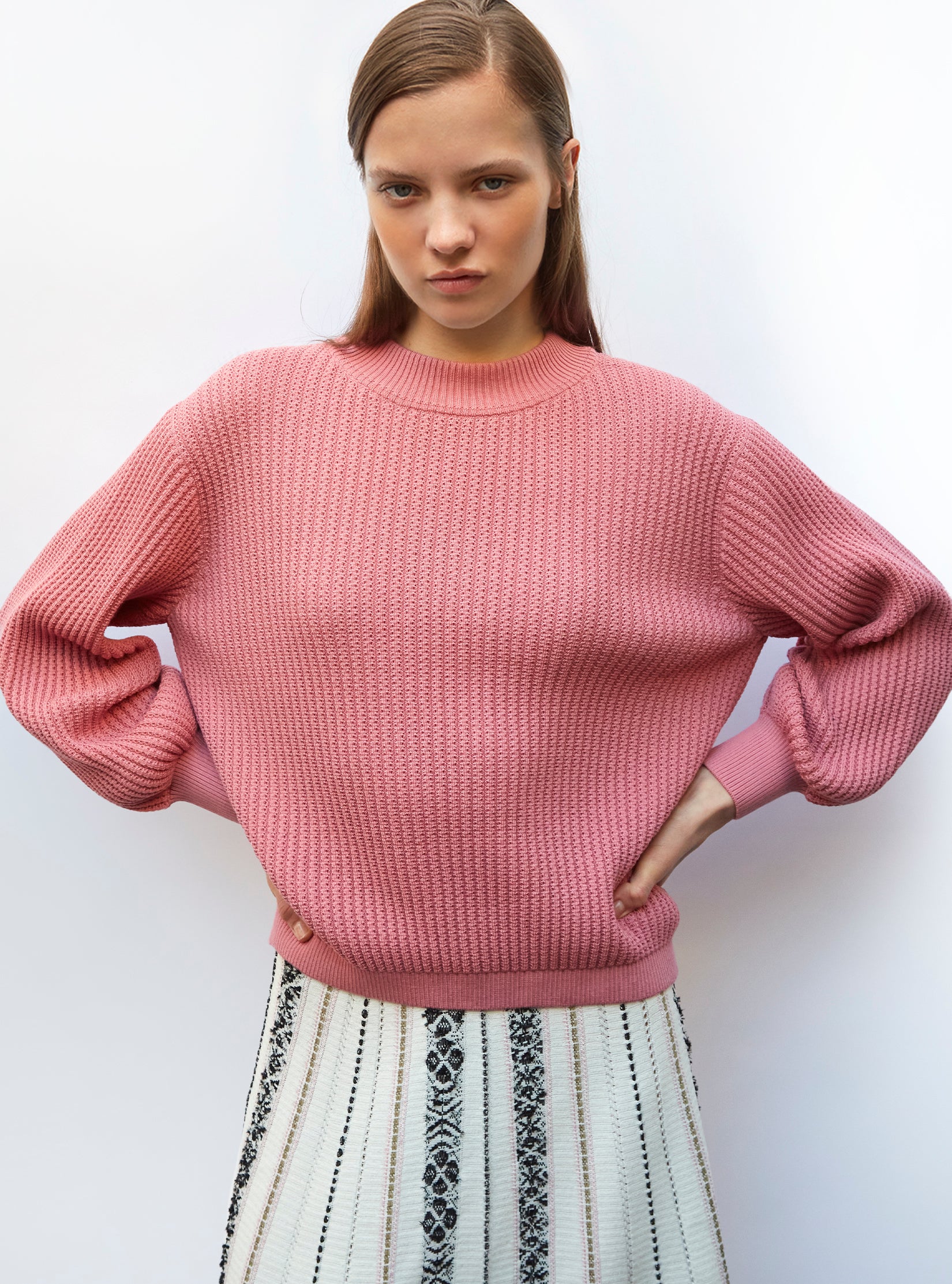 Sweater en maille torsade - Vêtement en maille de luxe Molli