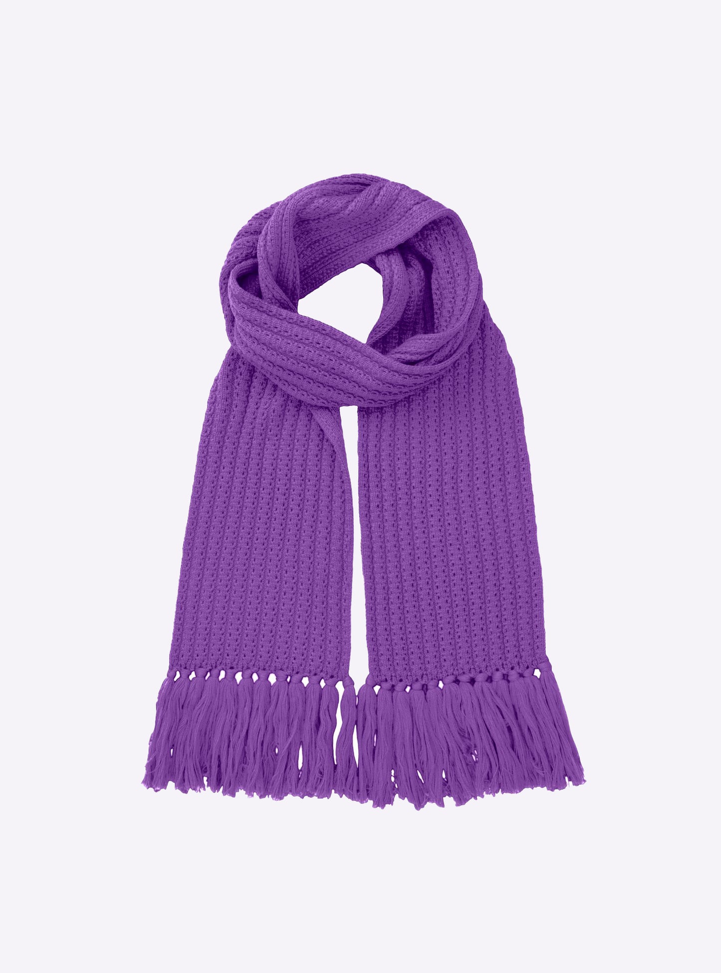 Echarpe longue à franges  - Vêtement en maille de luxe Molli