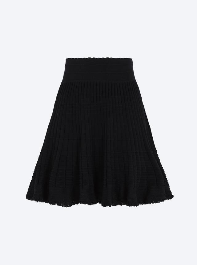 short knit skirt with fringe - Image principale