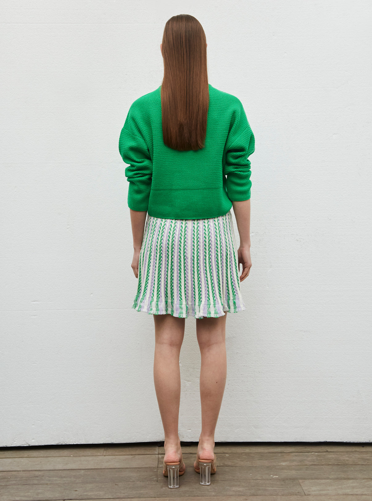 Pull court en maille ondulée - Vêtement de luxe femme