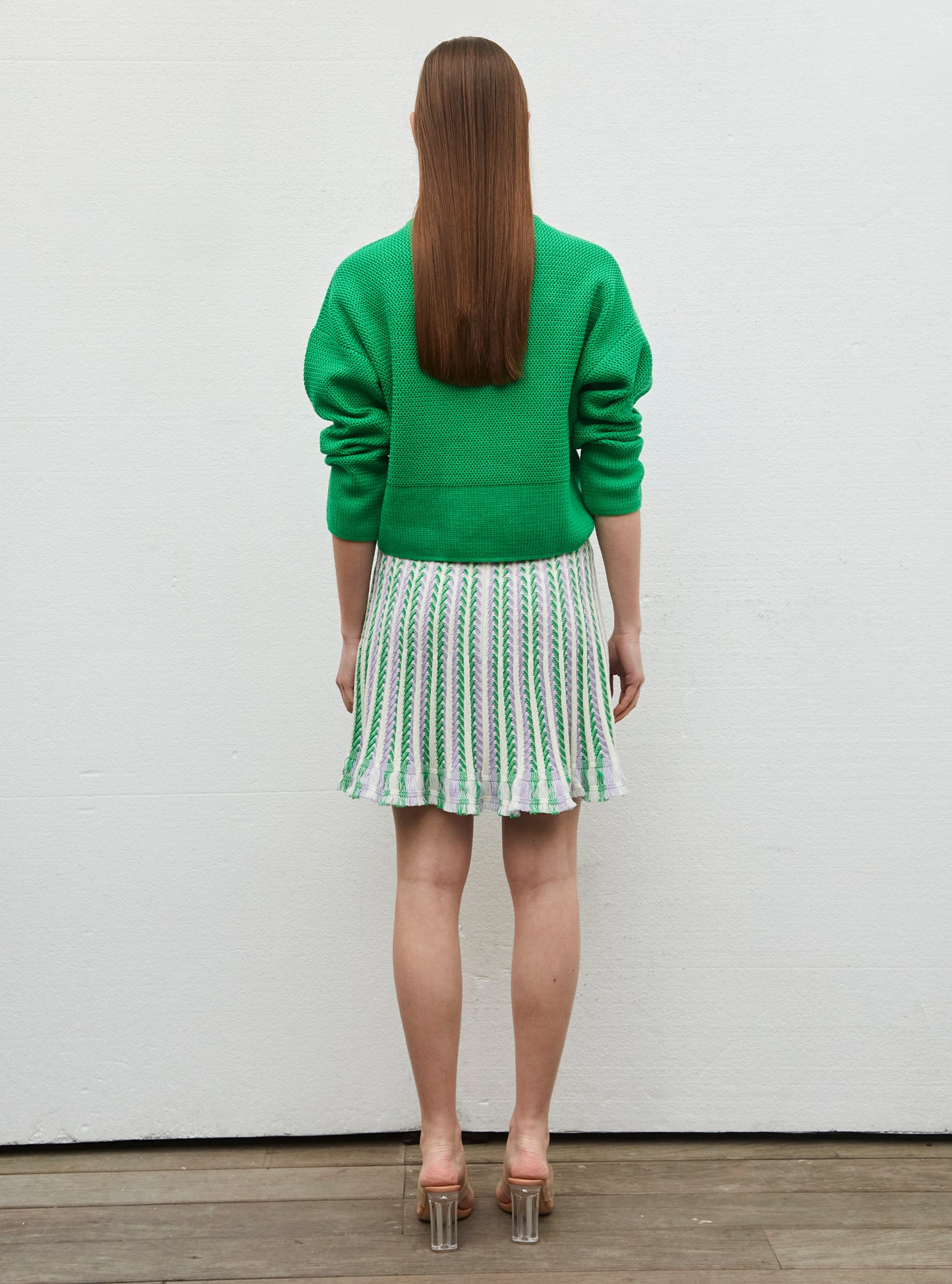 Pull court en maille ondulée - Vêtement de luxe femme