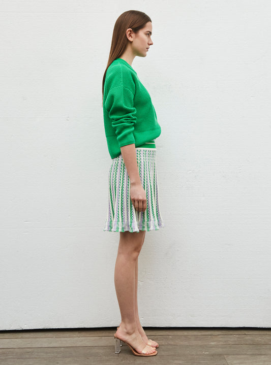 short sweater in wavy knit