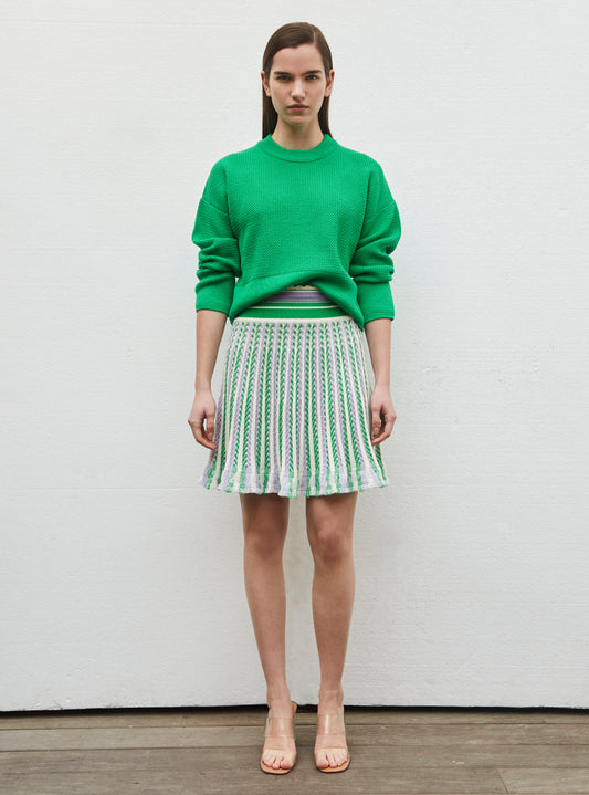 short sweater in wavy knit