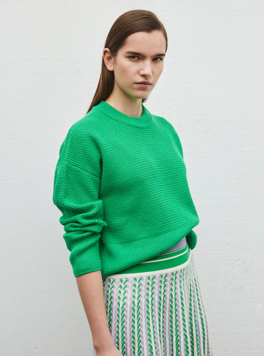 Pull court en maille ondulée - Vêtement en maille de luxe Molli