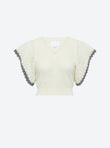 v-neck top in a pointelle knit