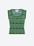 Knit tank top with mini flowers