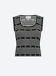 Knit tank top with mini flowers