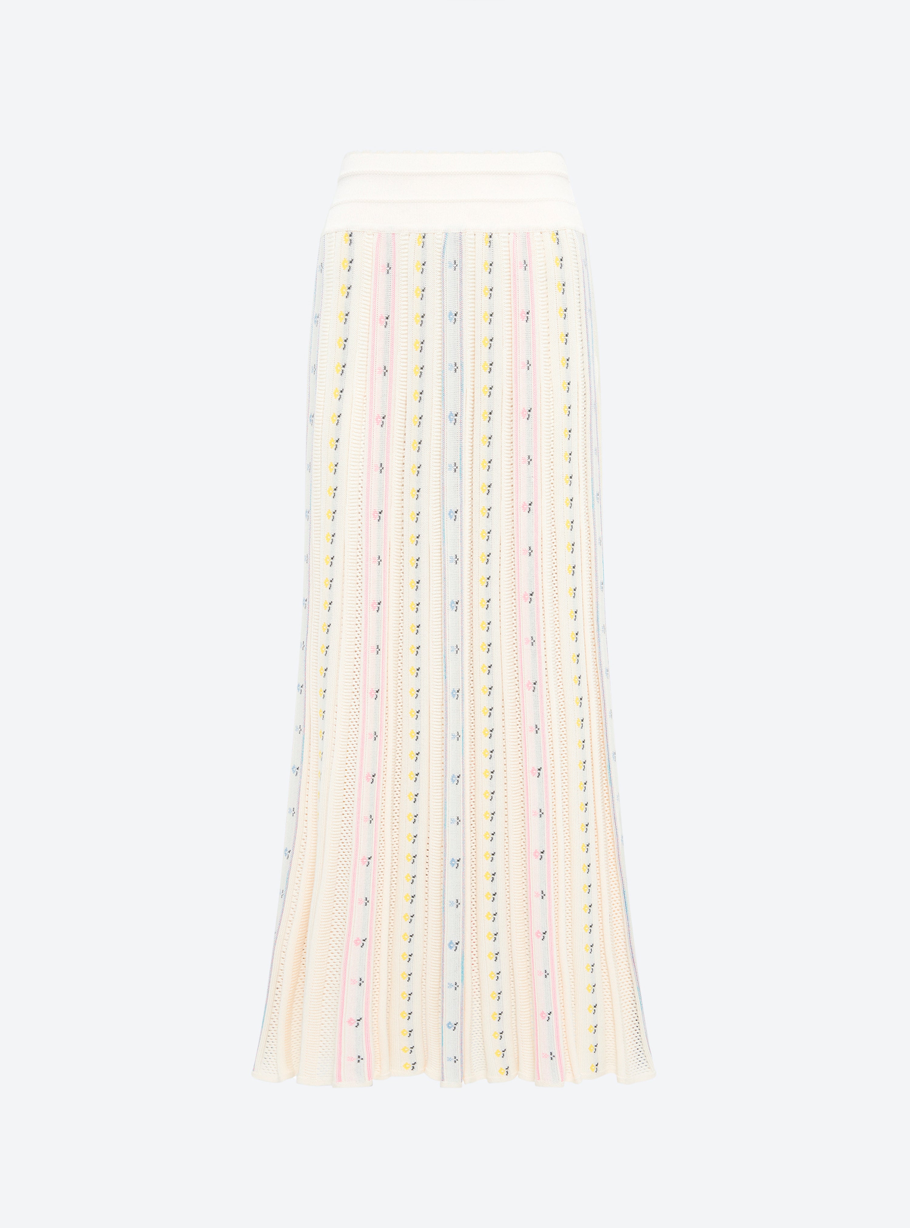 Jupe en maille de luxe Molli - Jupe fluide maille herbier Milk Multi