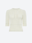 top in a delicate crochet knit