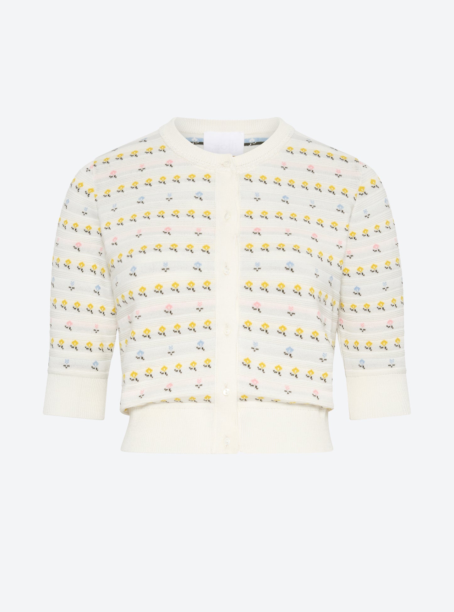 Cardigan maille herbier Milk Multi - Cardigan de luxe 