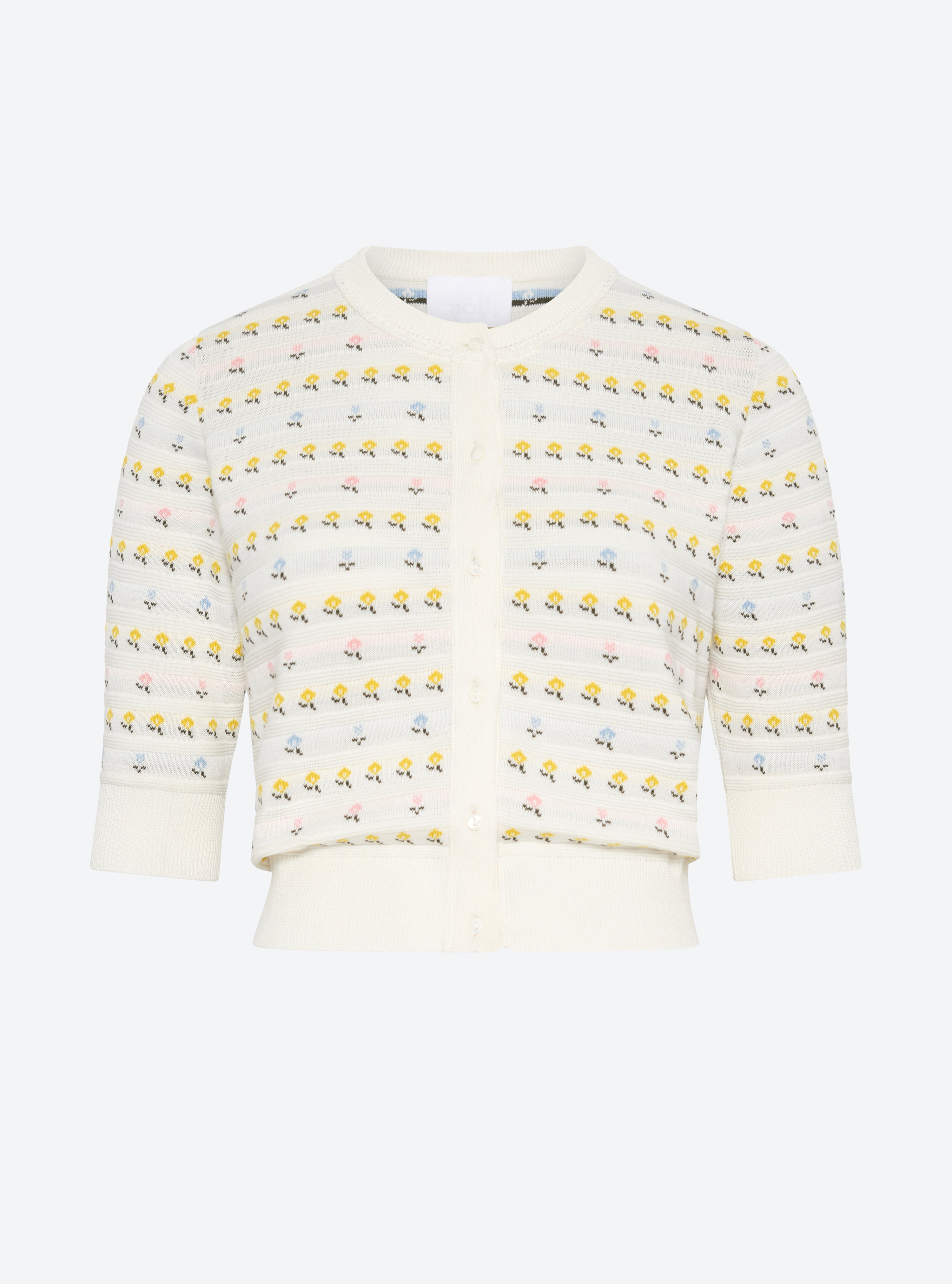 Cardigan maille herbier Milk Multi - Cardigan de luxe 