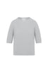 Top en maille de luxe Molli - Top fin maille manches coudes Gris Chiné Clair