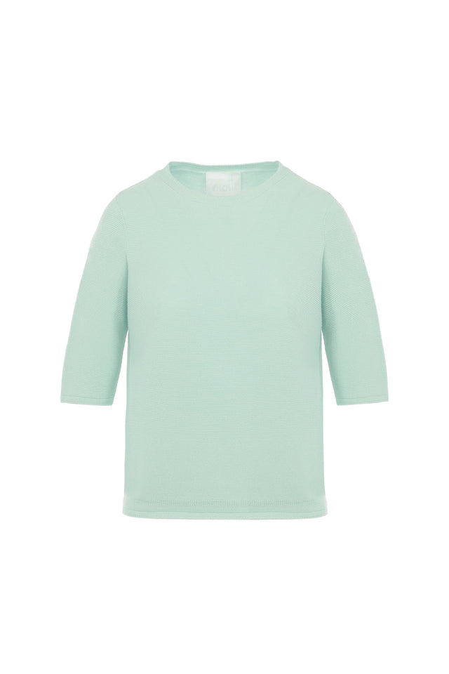 top fin maille manches coudes - Image principale