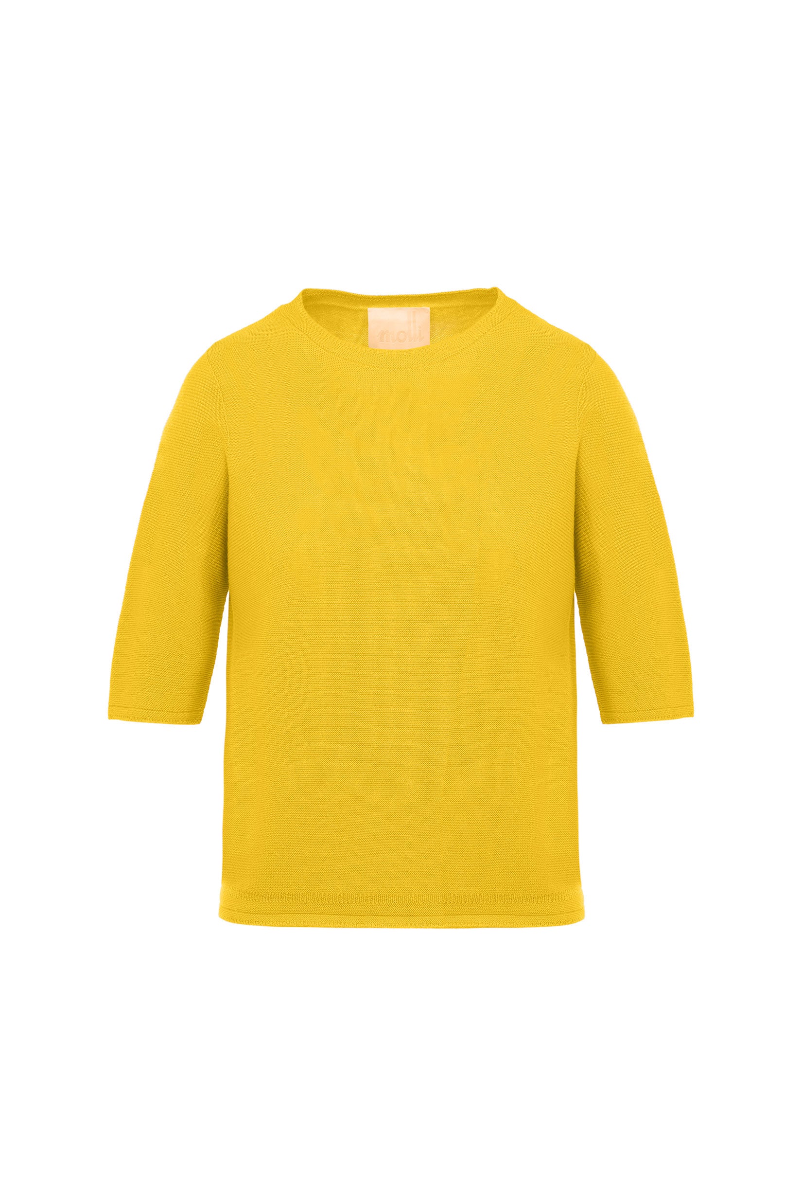Top fin maille manches coudes Mimosa - Vêtement de luxe femme