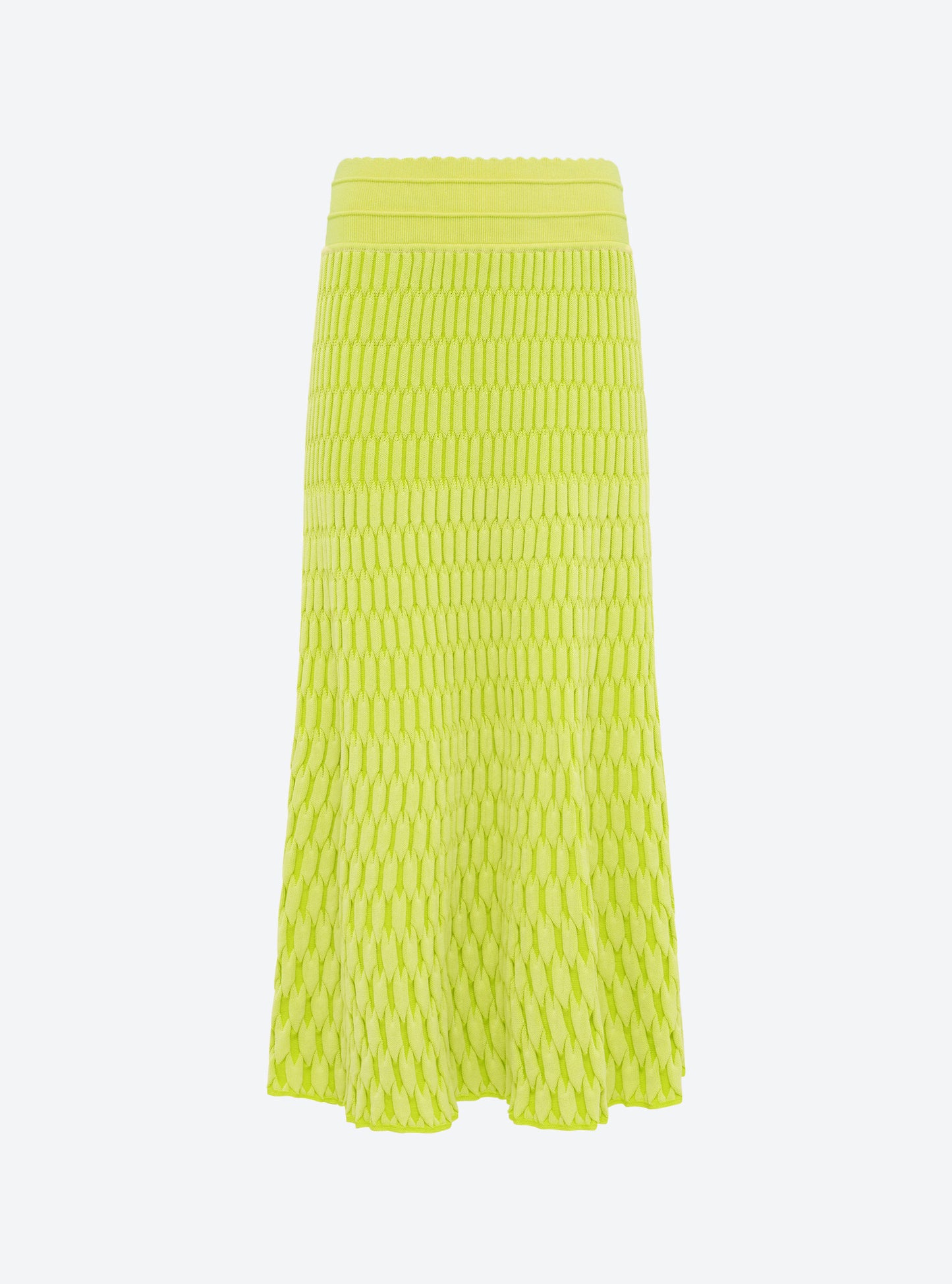 Jupe longue maille zellige unie Limoncello - Molli