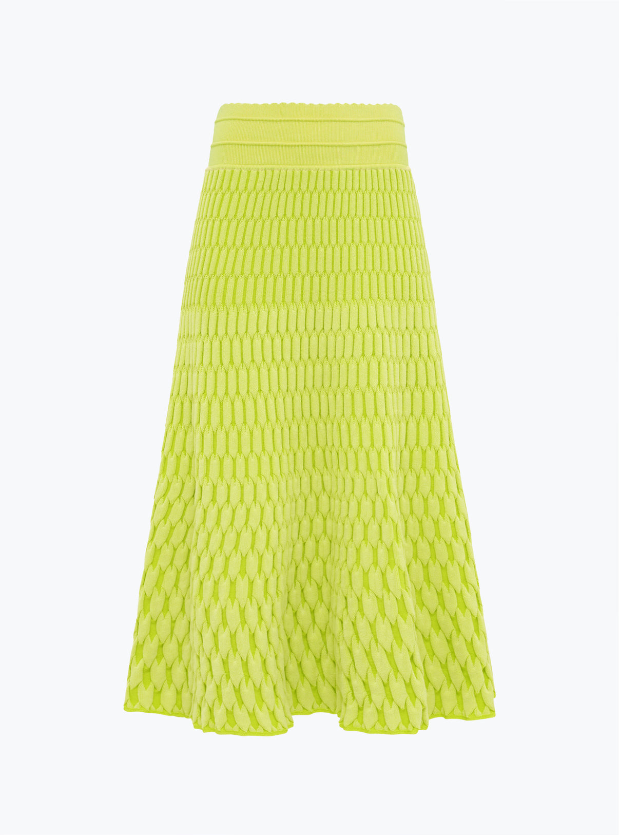Jupe longue maille zellige unie Limoncello - Molli