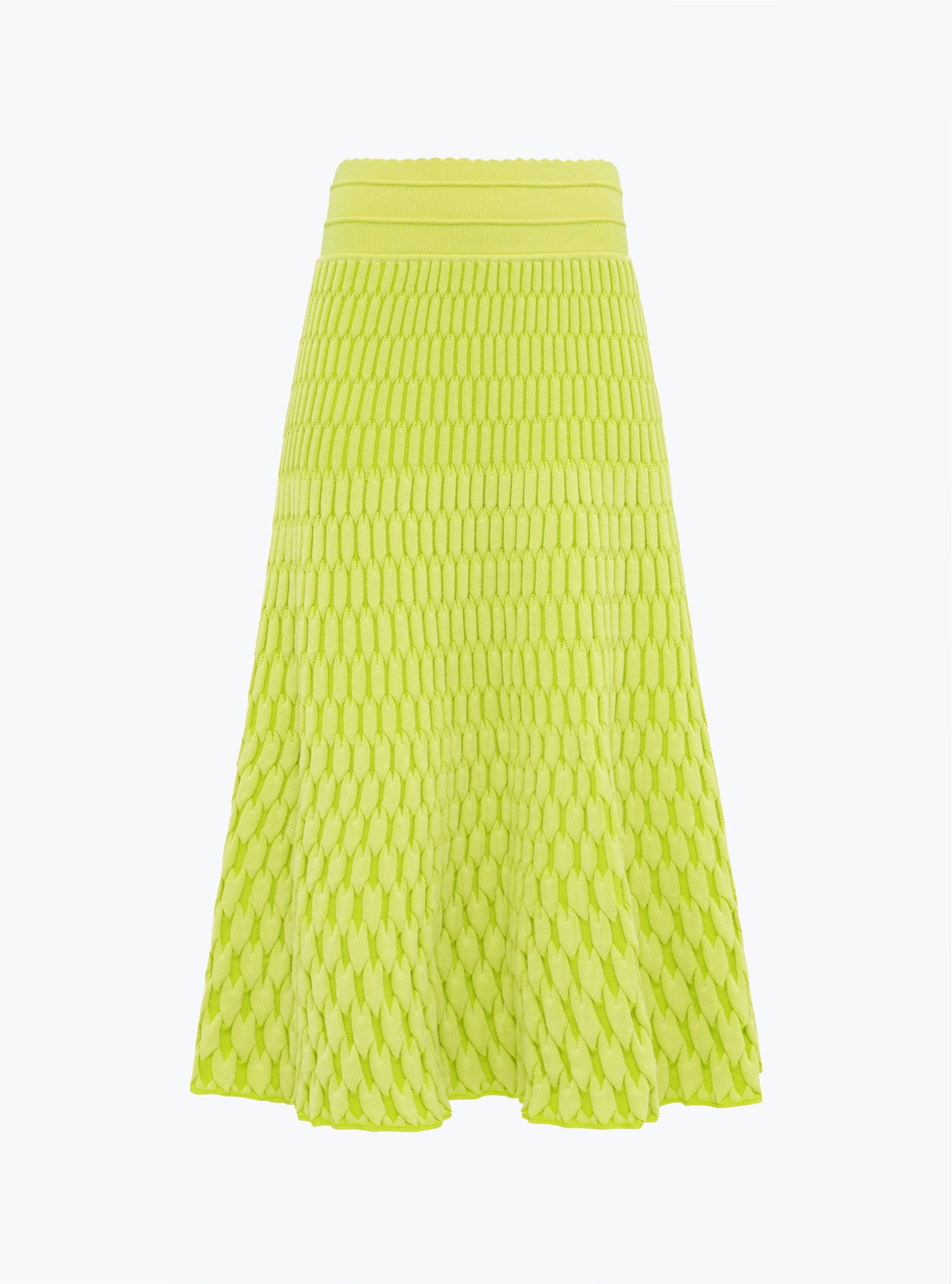 Jupe longue maille zellige unie Limoncello - Molli