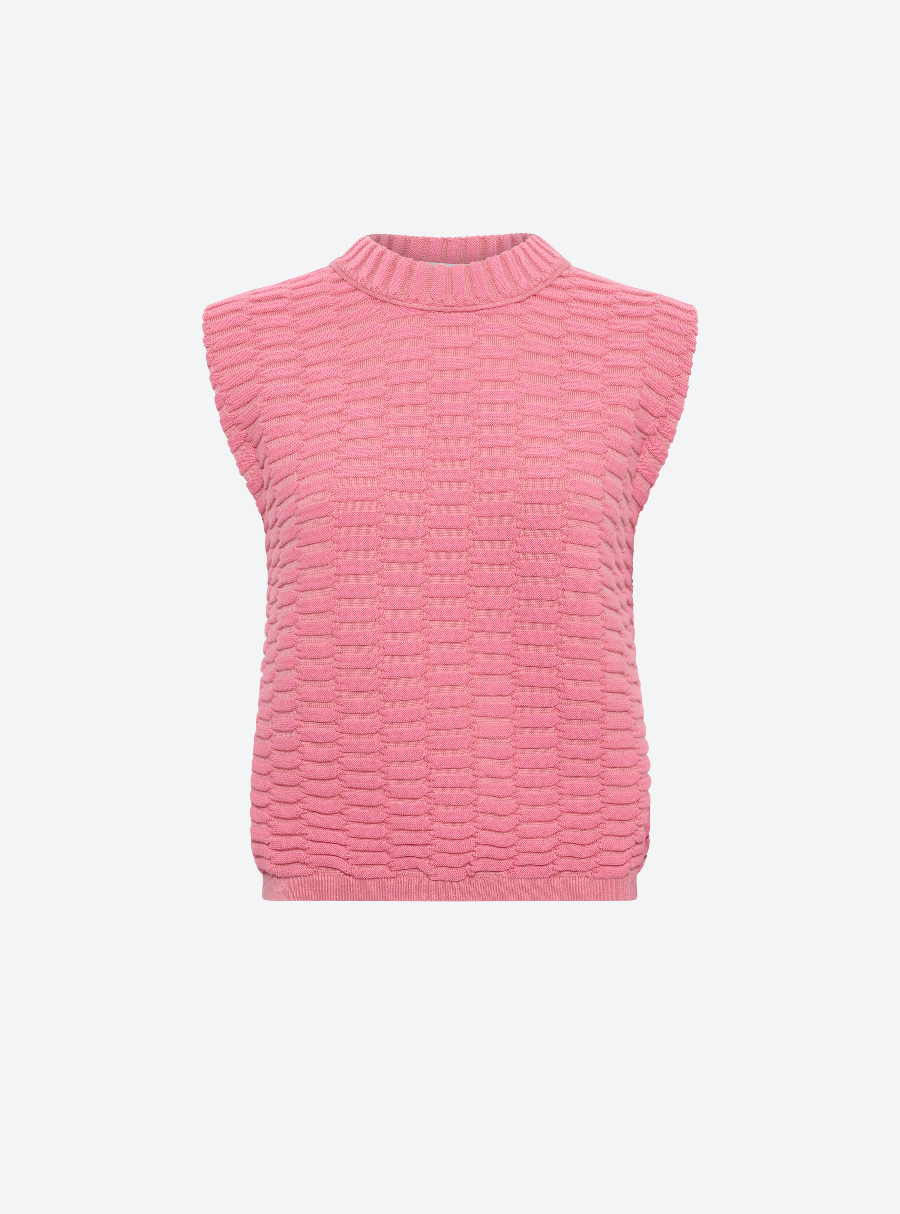 Top en maille zellige uni new blush - Molli
