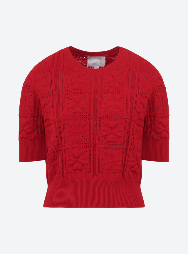 Knit top with clover motif - Image principale