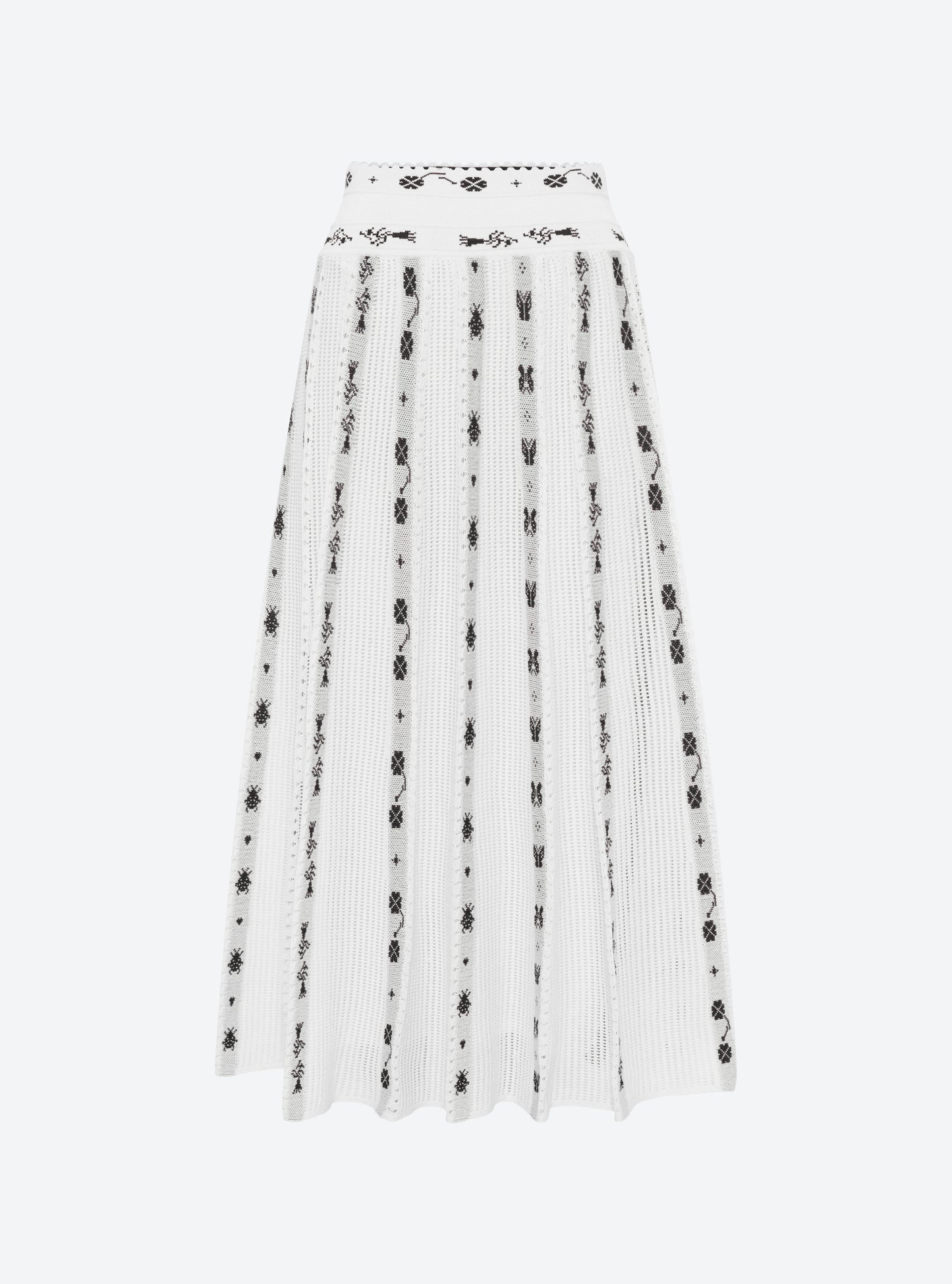 Jupe en maille de luxe Molli - Jupe longue maille grigri milk-noir profond