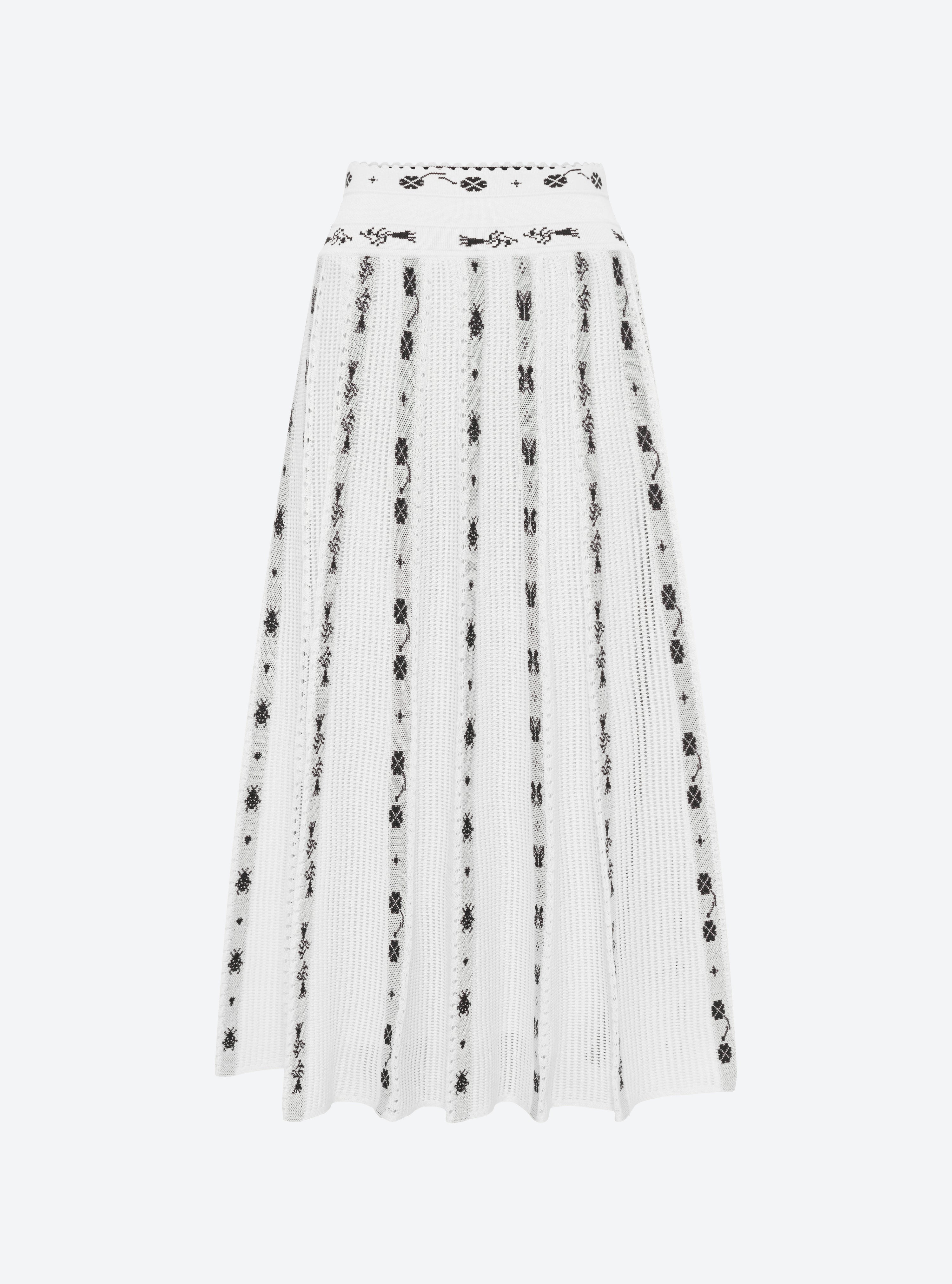Jupe en maille de luxe Molli - Jupe longue maille grigri milk-noir profond